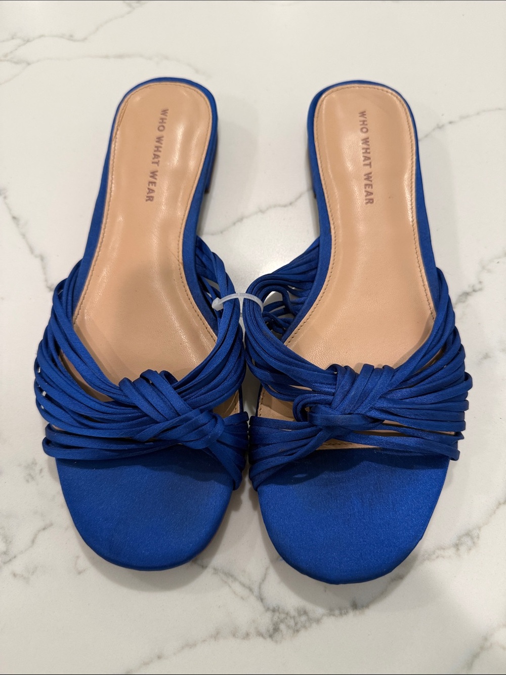 5/$25 Who What Wear Cobalt Blue Knotted Slide Flats
